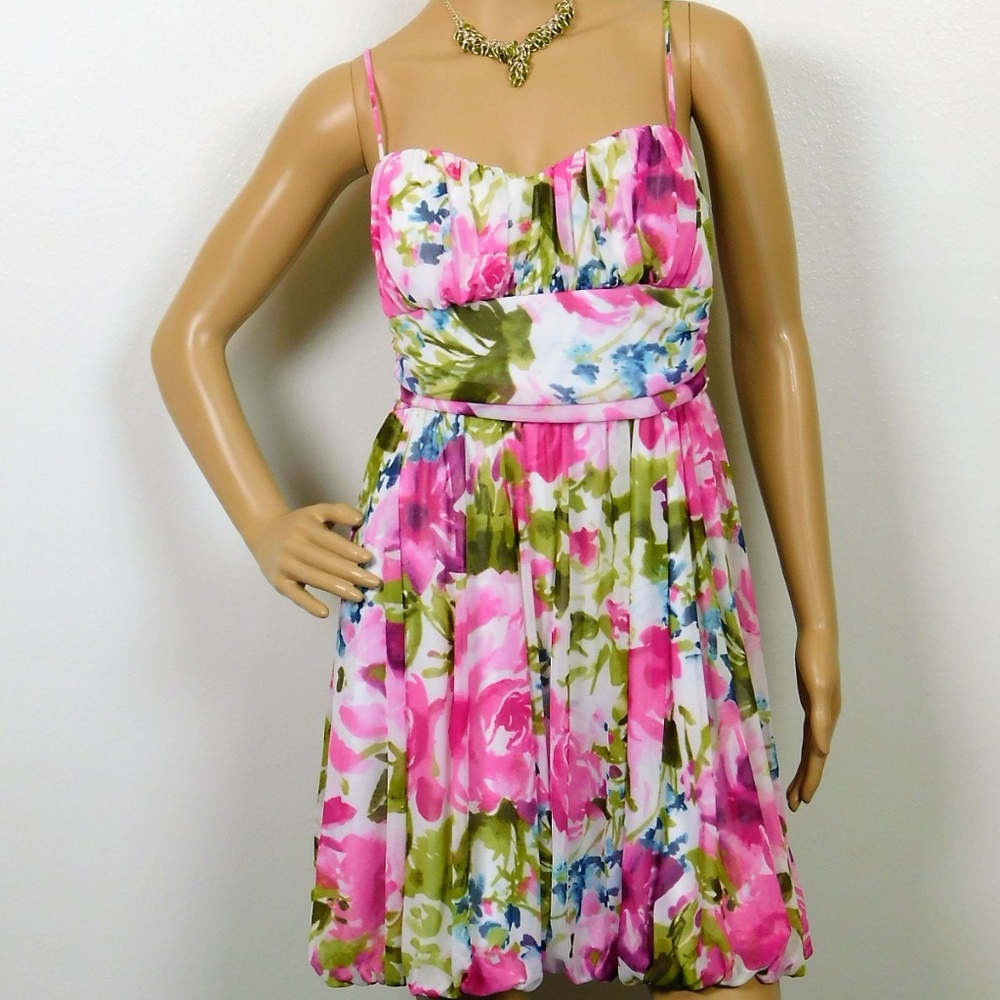 Speechless Junior Floral Mesh Cocktail Dress 11/13
